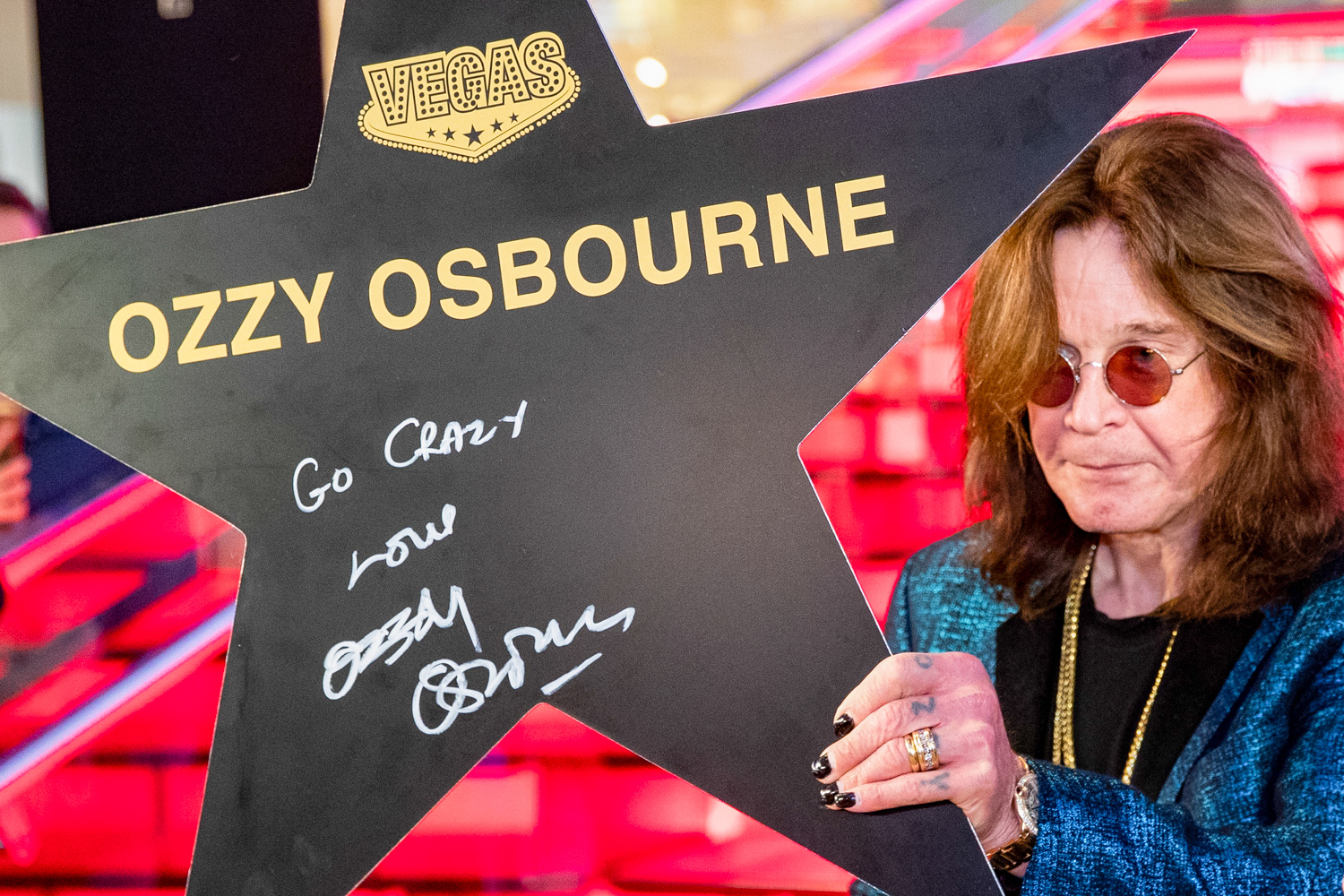 2018. Ozzy Osbourne at the ceremony of signing his star on the Walk of Fame in the Vegas Crocus City shopping center. - Sergey Bobylev