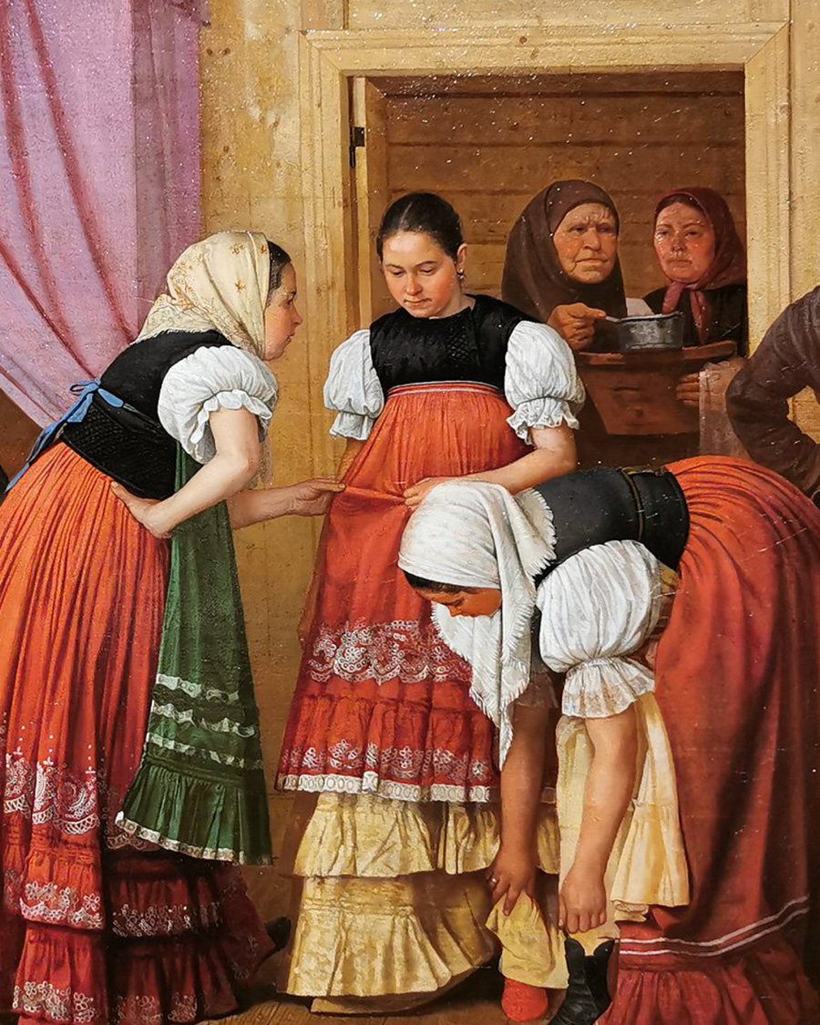 L’Examen de la fiancée, Andreï Roumiantsev, années 1870/Musée d'État des Beaux-Arts de Tchouvachie