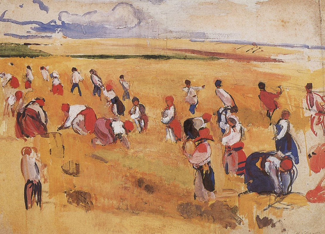 Зинаида Серебрякова «Уборка хлеба» (1910). Public domain