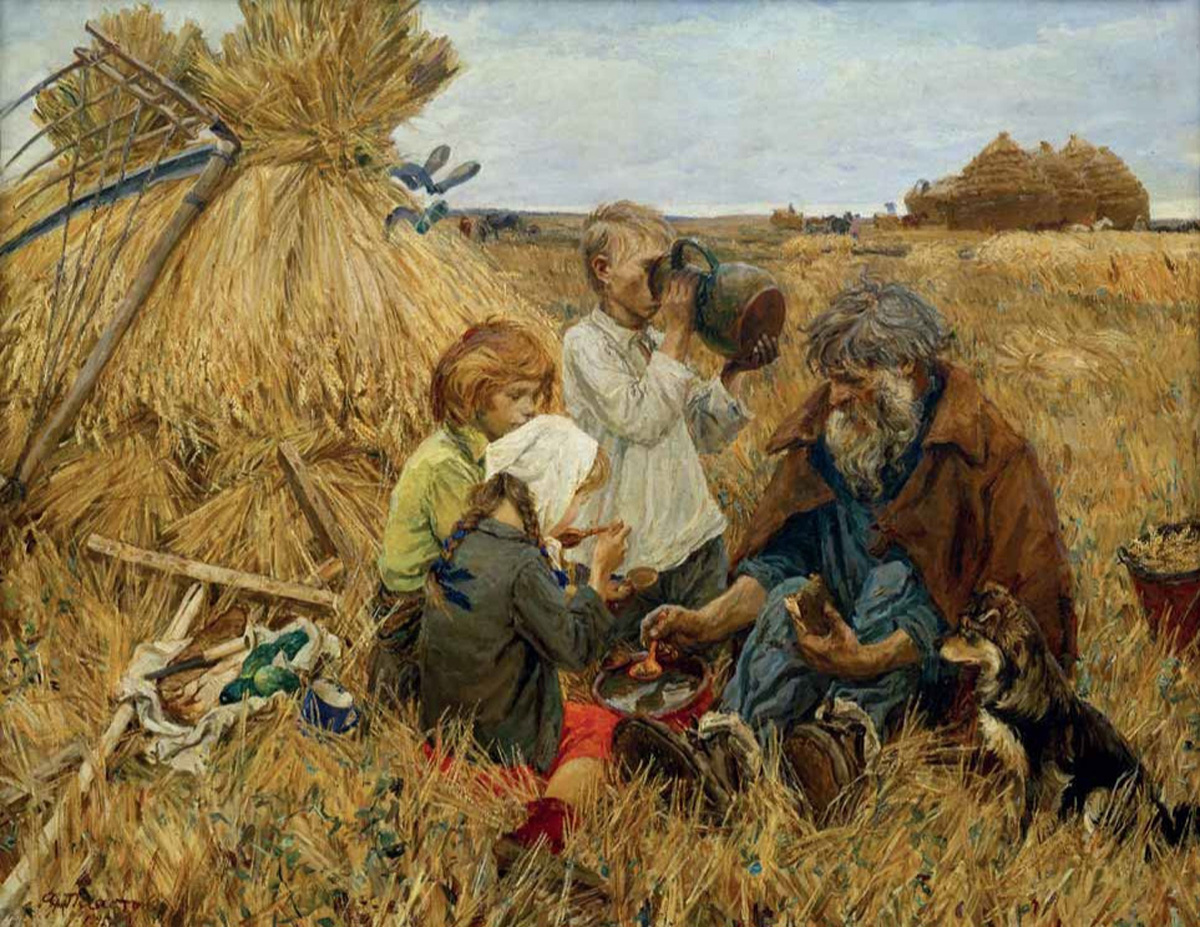 Аркадий Пластов «Жатва» (1945). Государственная Третьяковская галерея