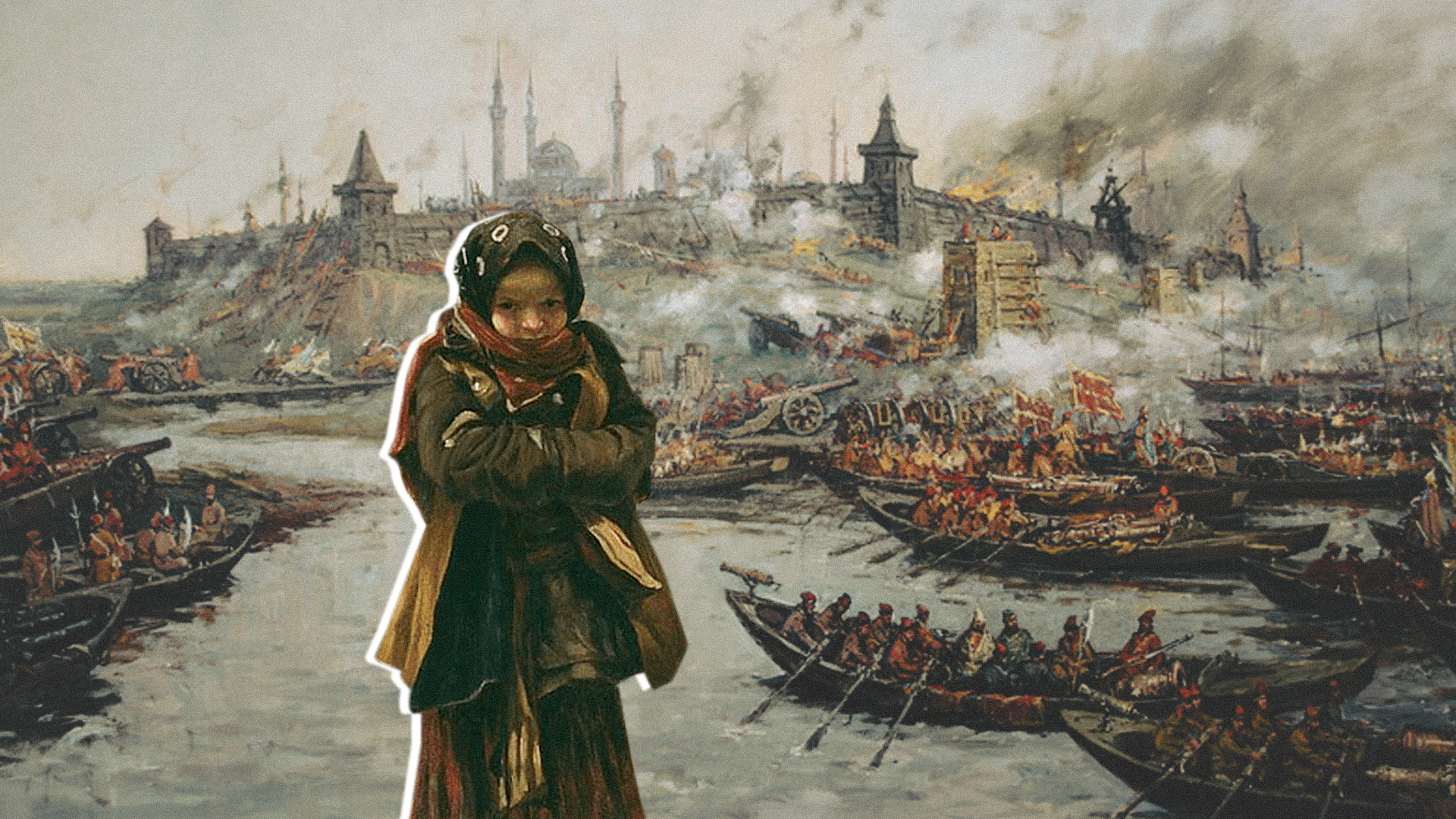 《你好，俄罗斯》平台多语言编辑团队（照片元素来源：米·弗·彼得洛夫-马斯拉科夫、萨马拉州立美术馆）