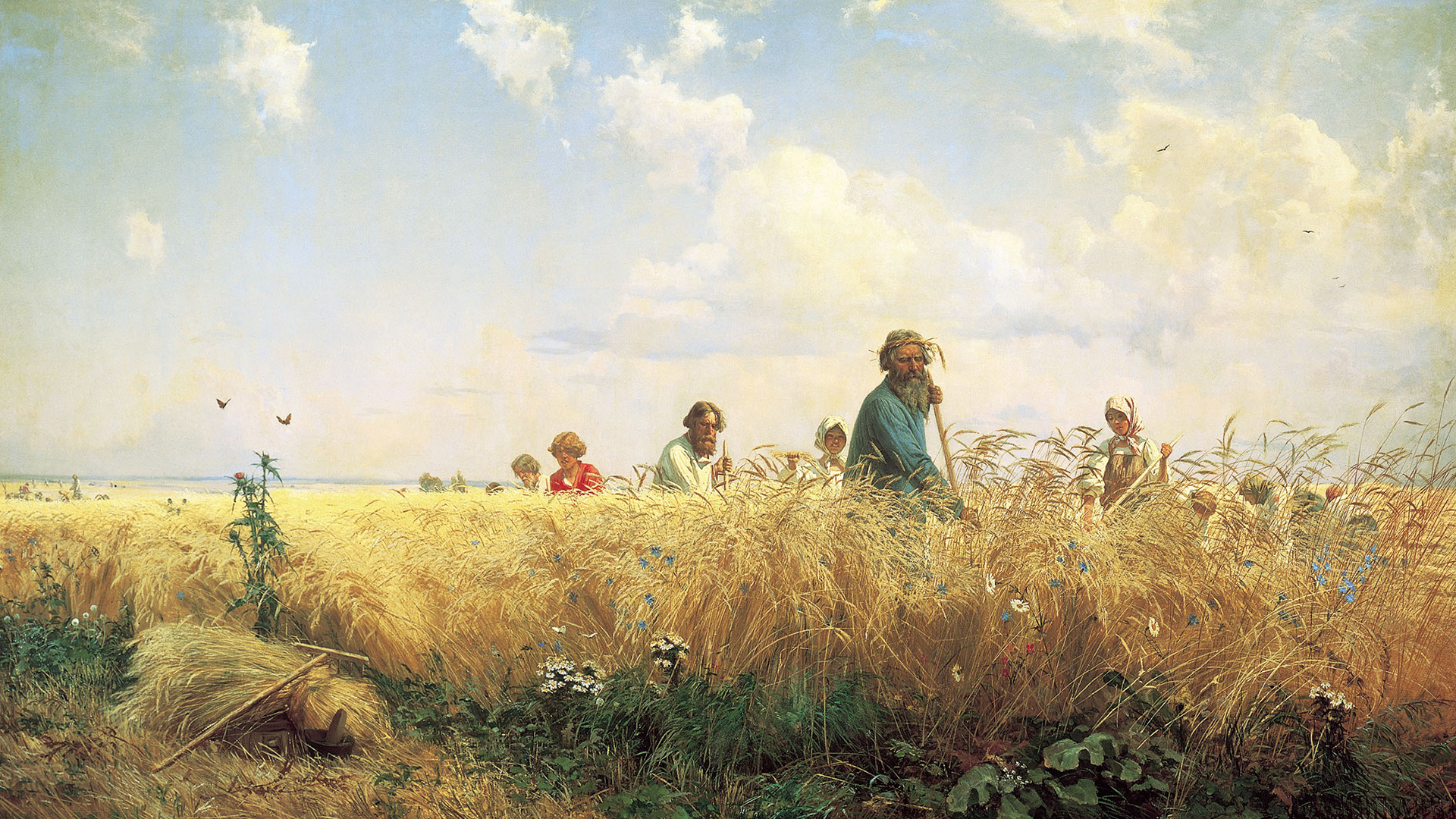 Grigory Myasoedov ‘Harvest Time (Mowers)’ (1887). Russian Museum