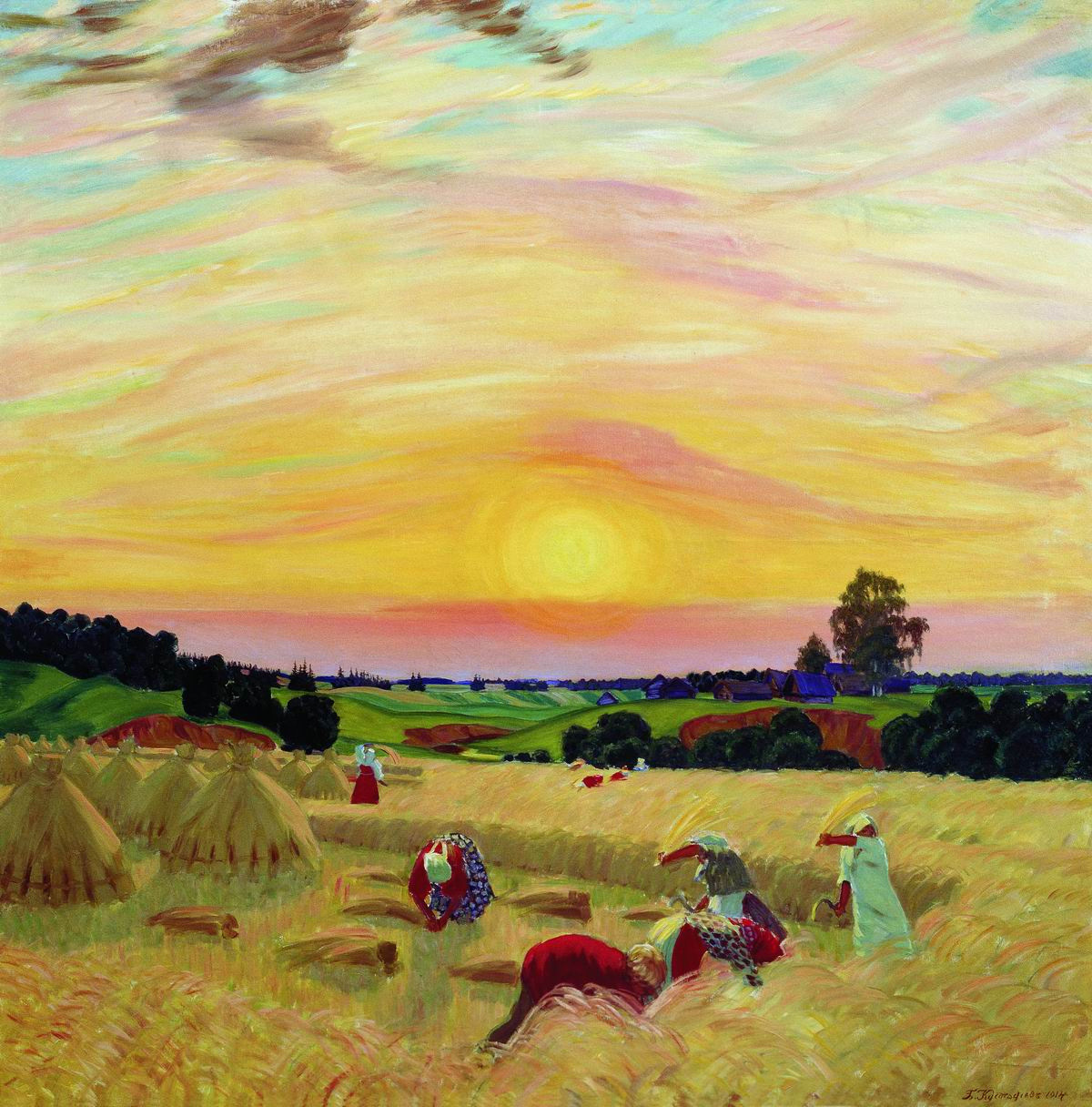 Boris Kustodiev ‘Harvest’ (1914). Astrakhan State Art Gallery named after P.M. Dogadin