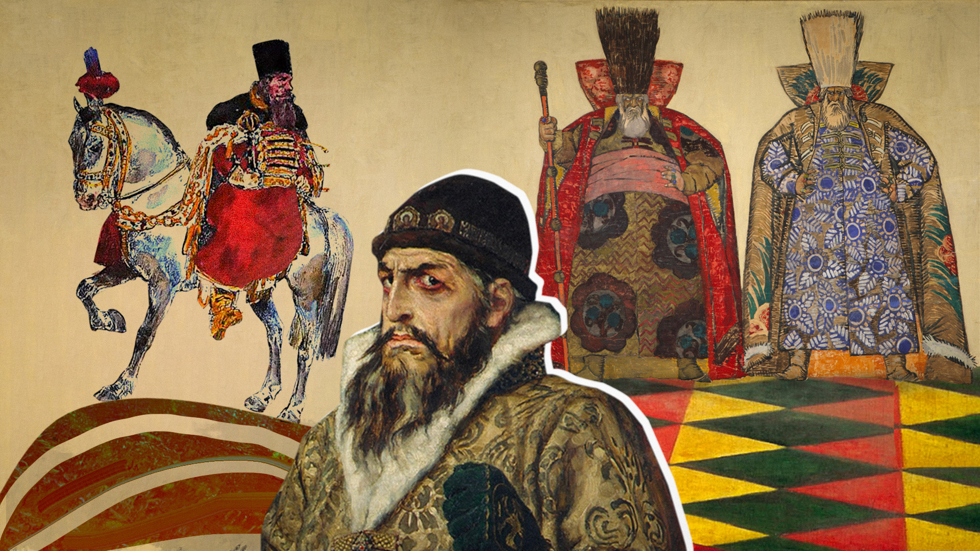 《你好，俄罗斯》平台多语言编辑团队（照片元素来源：莫斯科国立特列季亚科夫画廊、公共资源）