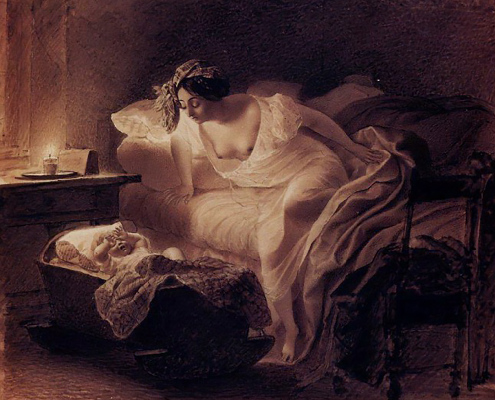 Karl Bryullov «Mother Waking Up from a Crying Child». 1831 - State Russian Museum