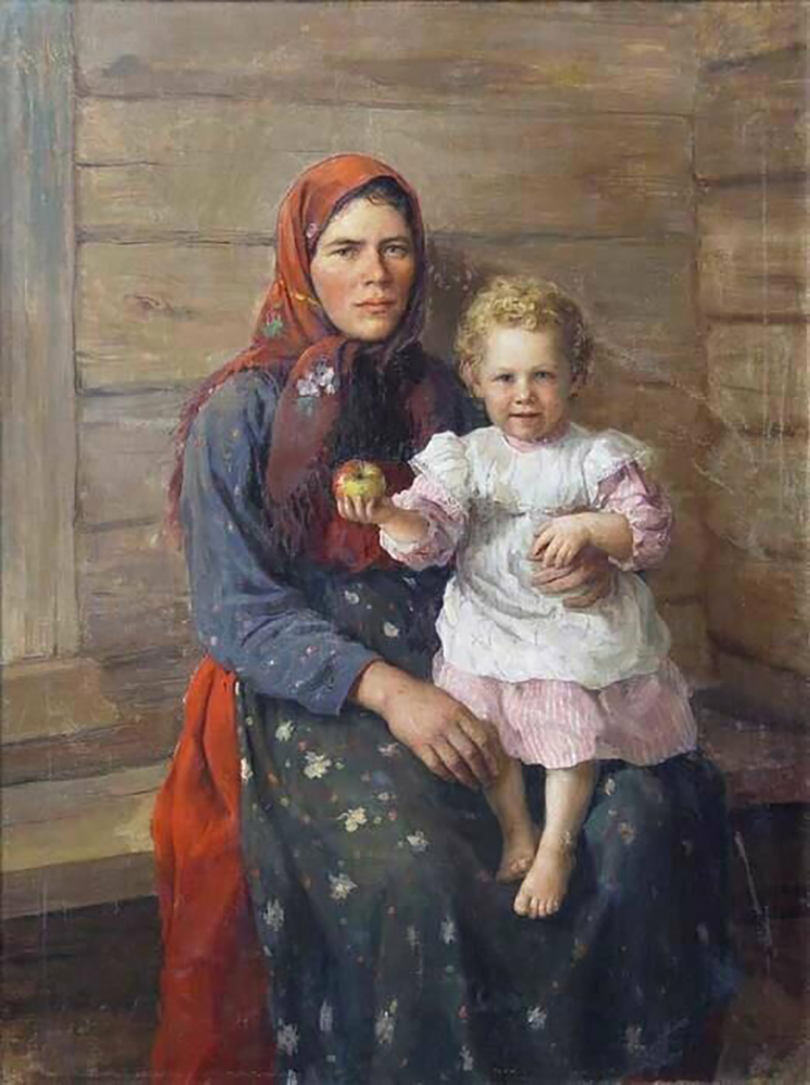 Fedot Sychkov «Woman with a Child. Portrait of a Sister». 1903 - Mordovian Republican Museum of Fine Arts named after S.D. Erzya
