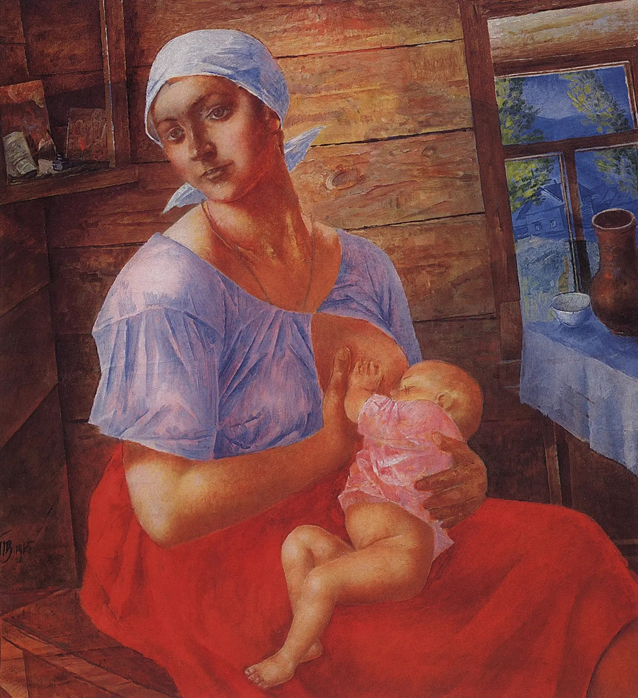 Kuzma Petrov-Vodkin «Mother». 1915 - State Russian Museum
