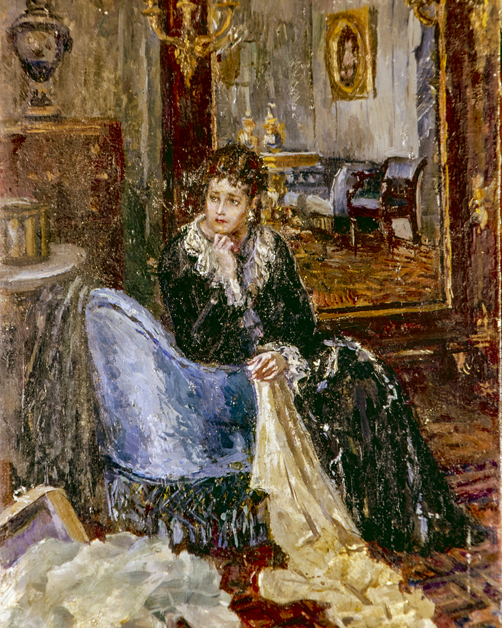 Reproduction of the illustration «Anna after a quarrel with Vronsky» for the novel by L.N. Tolstoy's «Anna Karenina». Artist Aram Vramshap Vanetsian (1901-1971). Museum-estate «Yasnaya Polyana». Boris Babanov / Sputnik
